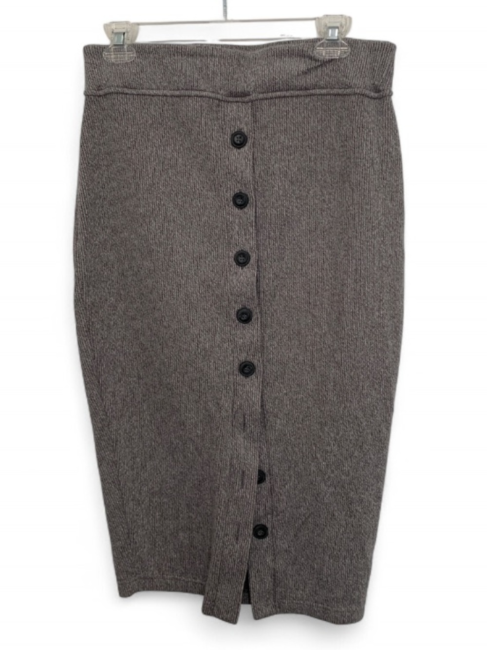 Toad and Co Light Gray Button-Front Knit Sweater Pencil Skirt